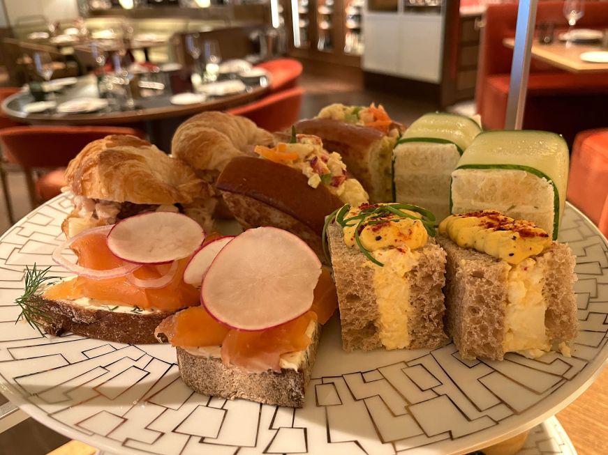 Plate of miniature sandwiches