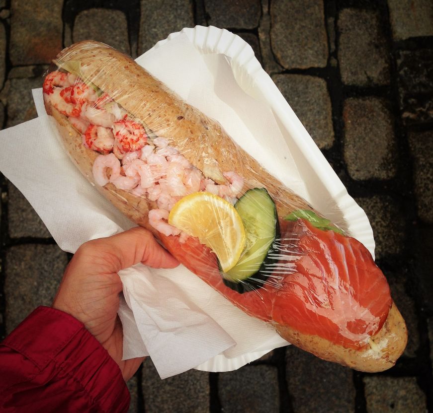 Seafood sandwich at Bergen Fish Market