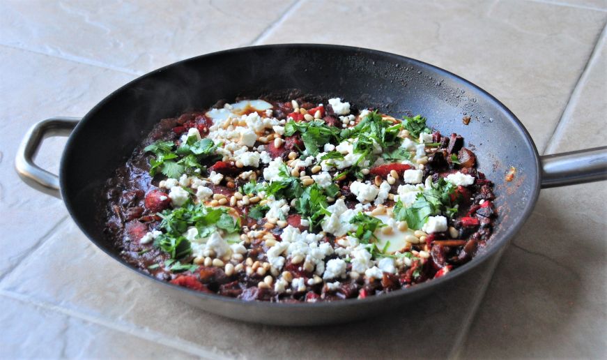 Shakshuka with Feta and Pine Nuts