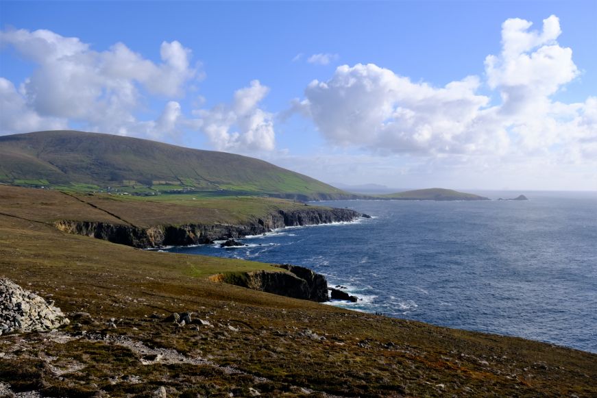 Hilly peninsula with rolling green hills