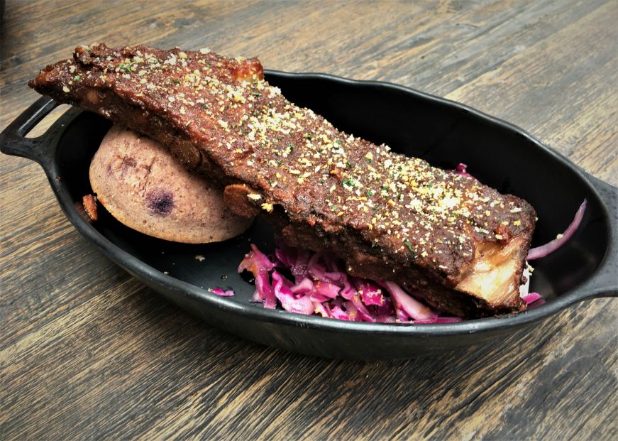 Rack of ribs with blueberry corn muffin and purple cabbage slaw, Docking Bay 7, Galaxy's Edge, Disney's Hollywood Studios