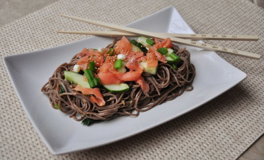 Smoked Salmon Soba Noodle Salad