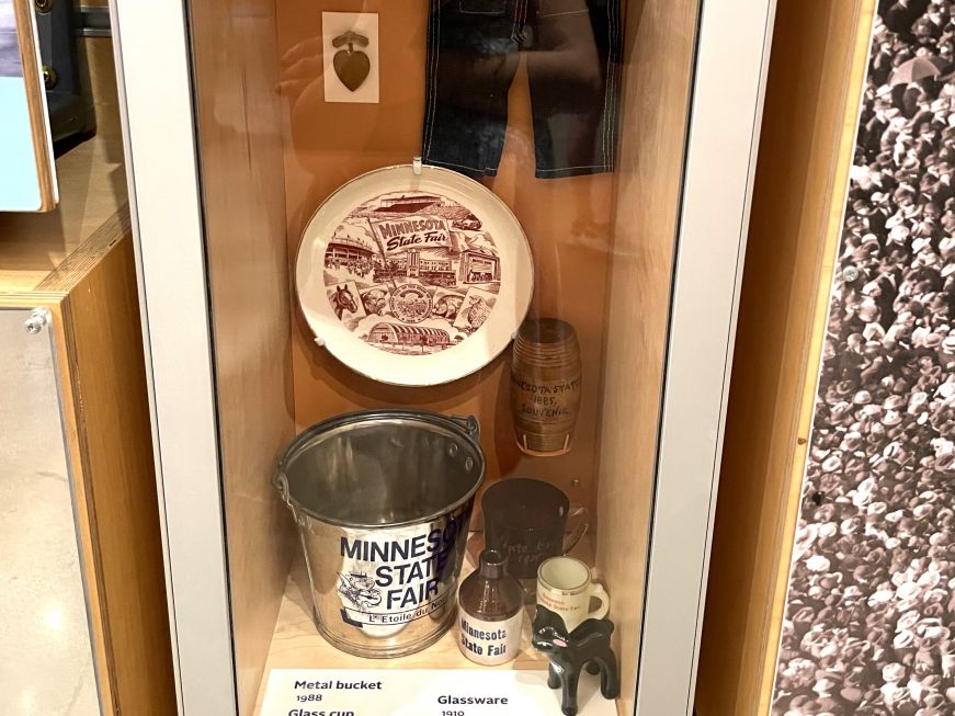 Exhibit at Minnesota State Fair History & Heritage Center Display of Minnesota State Fair souvenirs