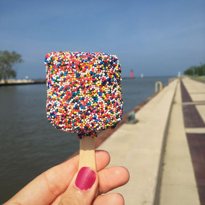 Chocolate covered marshmallow from Myrtle Mae's Sugar Emporium, Kenosha