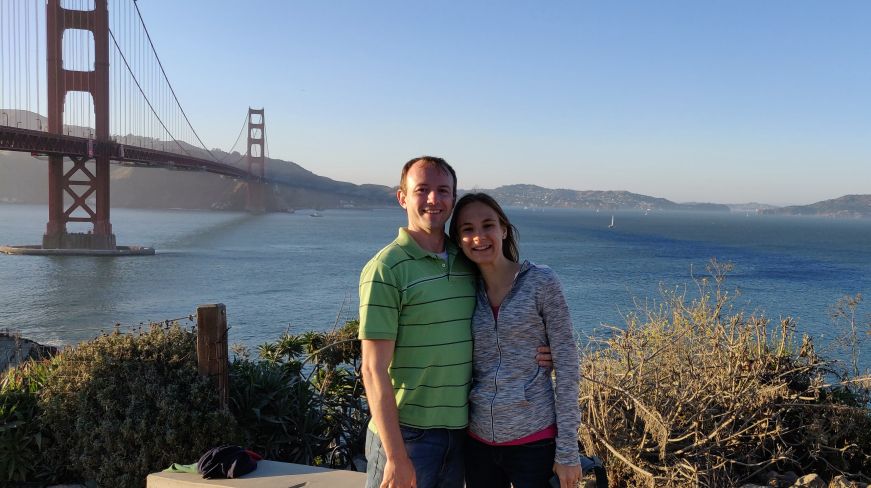 Stacy and Mike with the Golden Gate Bridge, San Francisco