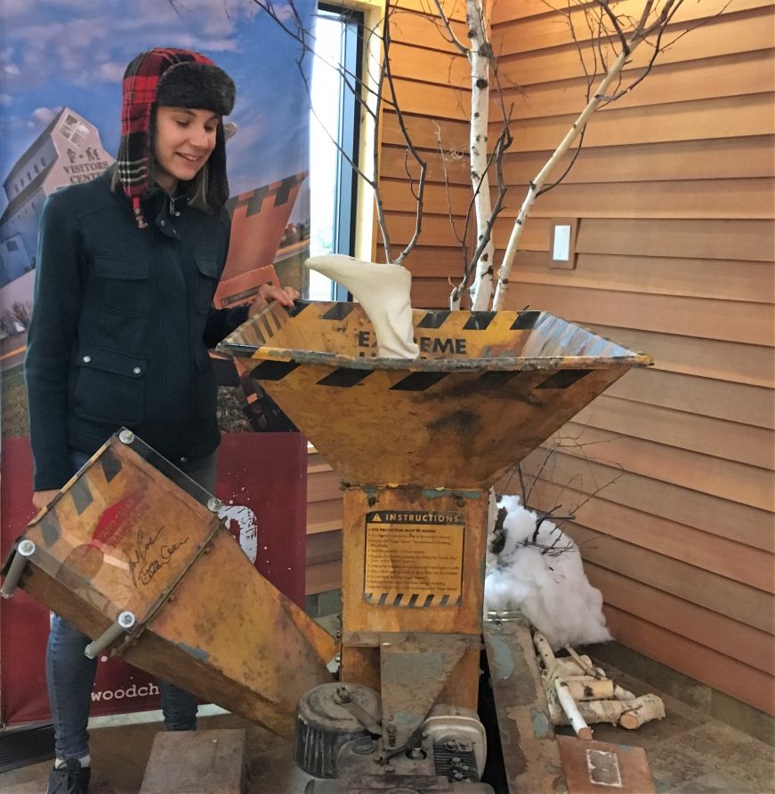 Stacy with Fargo Wood Chipper, Fargo-Moorhead Visitors Center