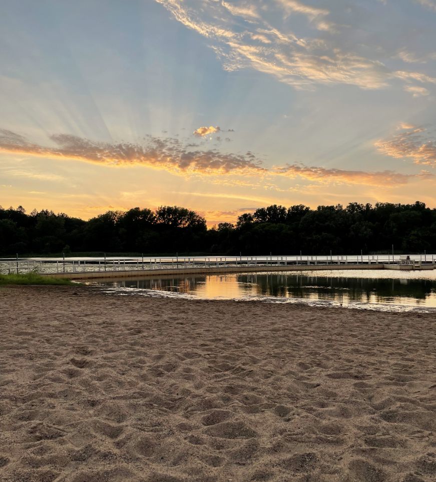 View of sunset from Wirth Beach 