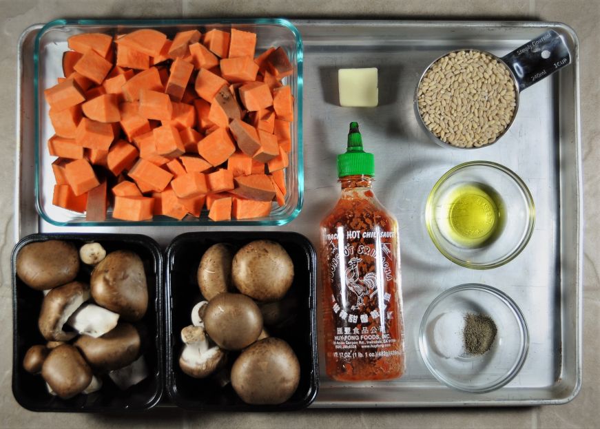 Sweet Potato Mushroom Barley Bowls Ingredients
