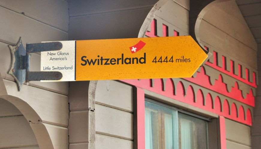 Switzerland sign, New Glarus