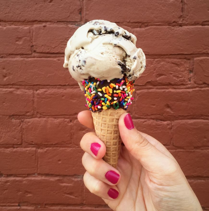 Cappuccino Oreo ice cream cone, The Pearl Ice Cream Parlor