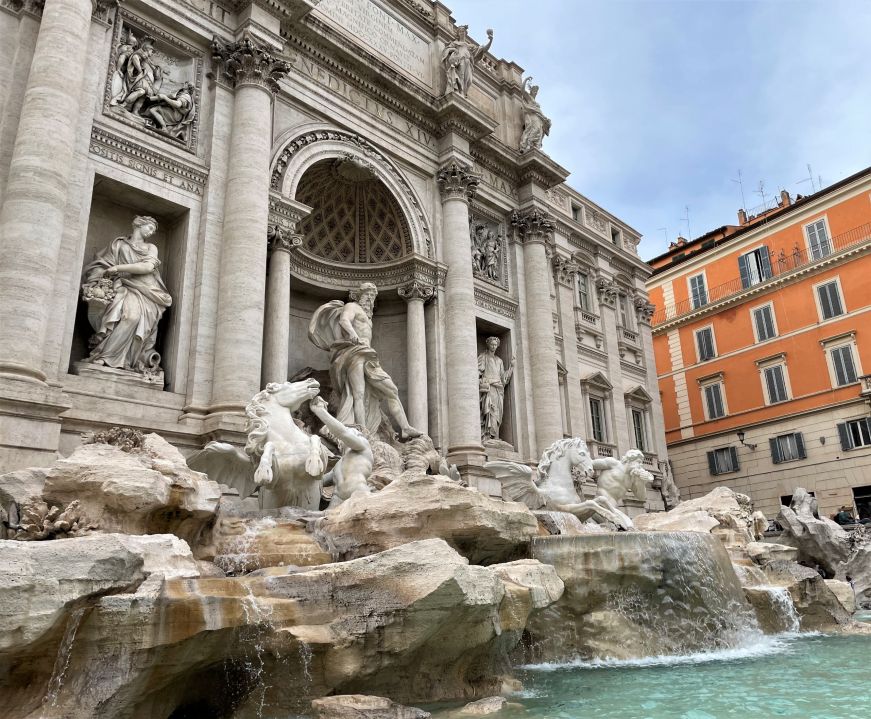 Ornate fountain with larger-than-life statues of people