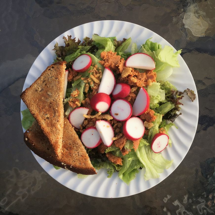 Tuna salad with toast