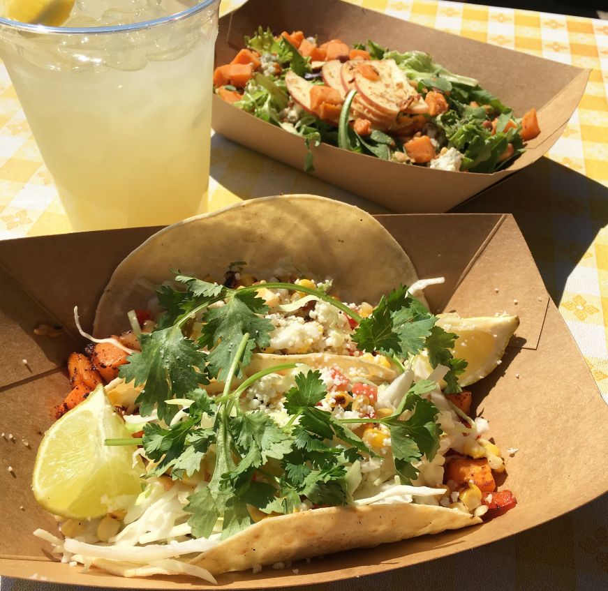 Vegetable tacos and autumn salad, Red River Kitchen, St. Paul