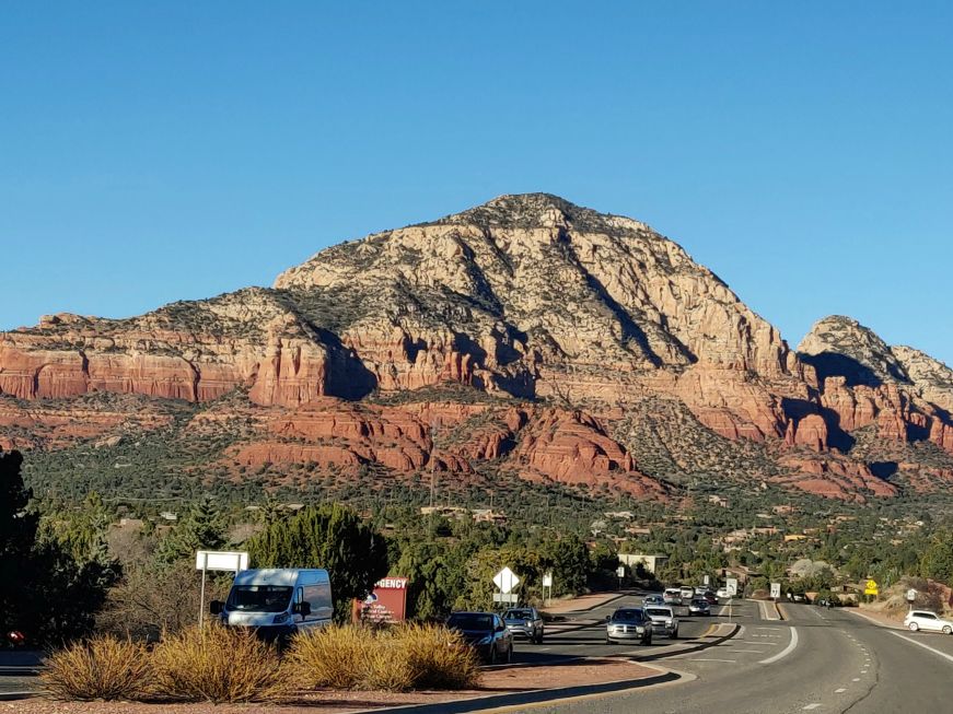 View driving into Sedona