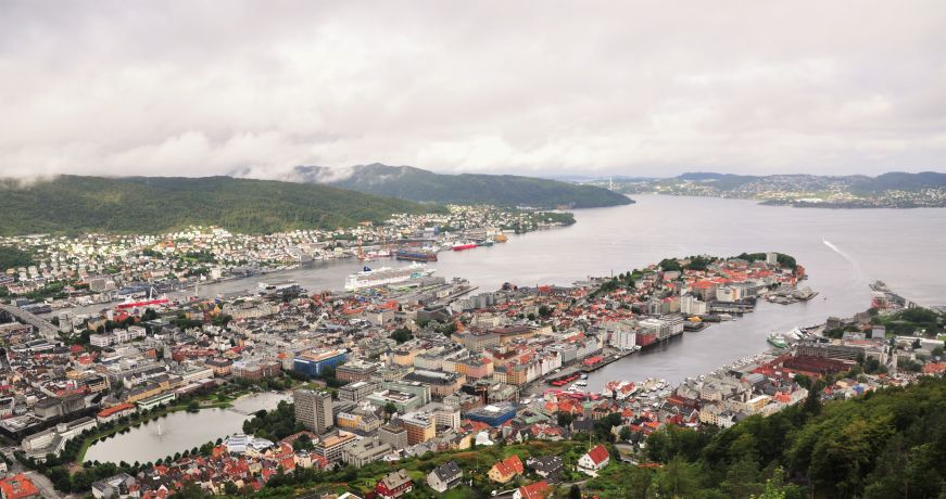 View of Bergen from Floibanen Funicular