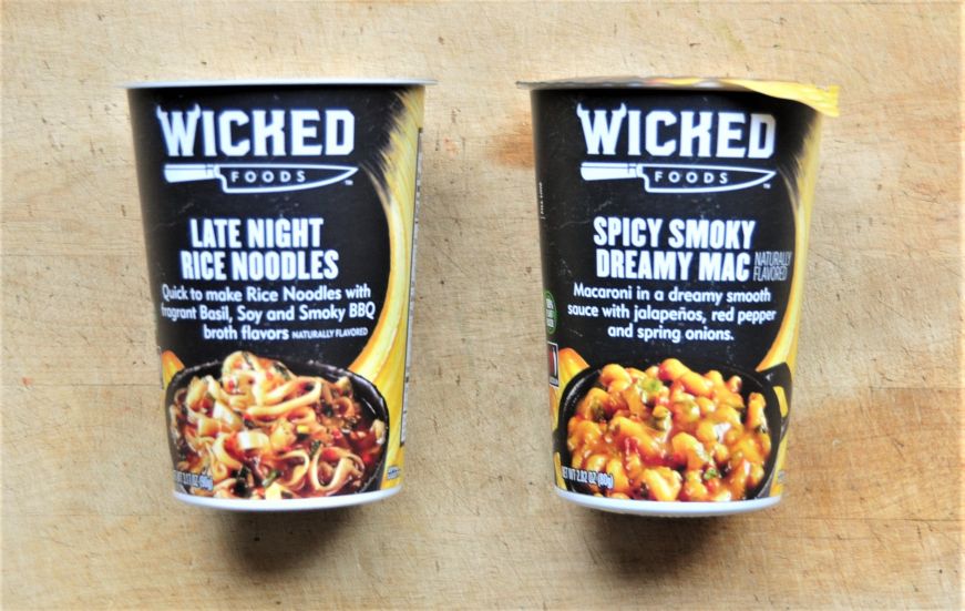 Two cardboard cups of instant noodles 