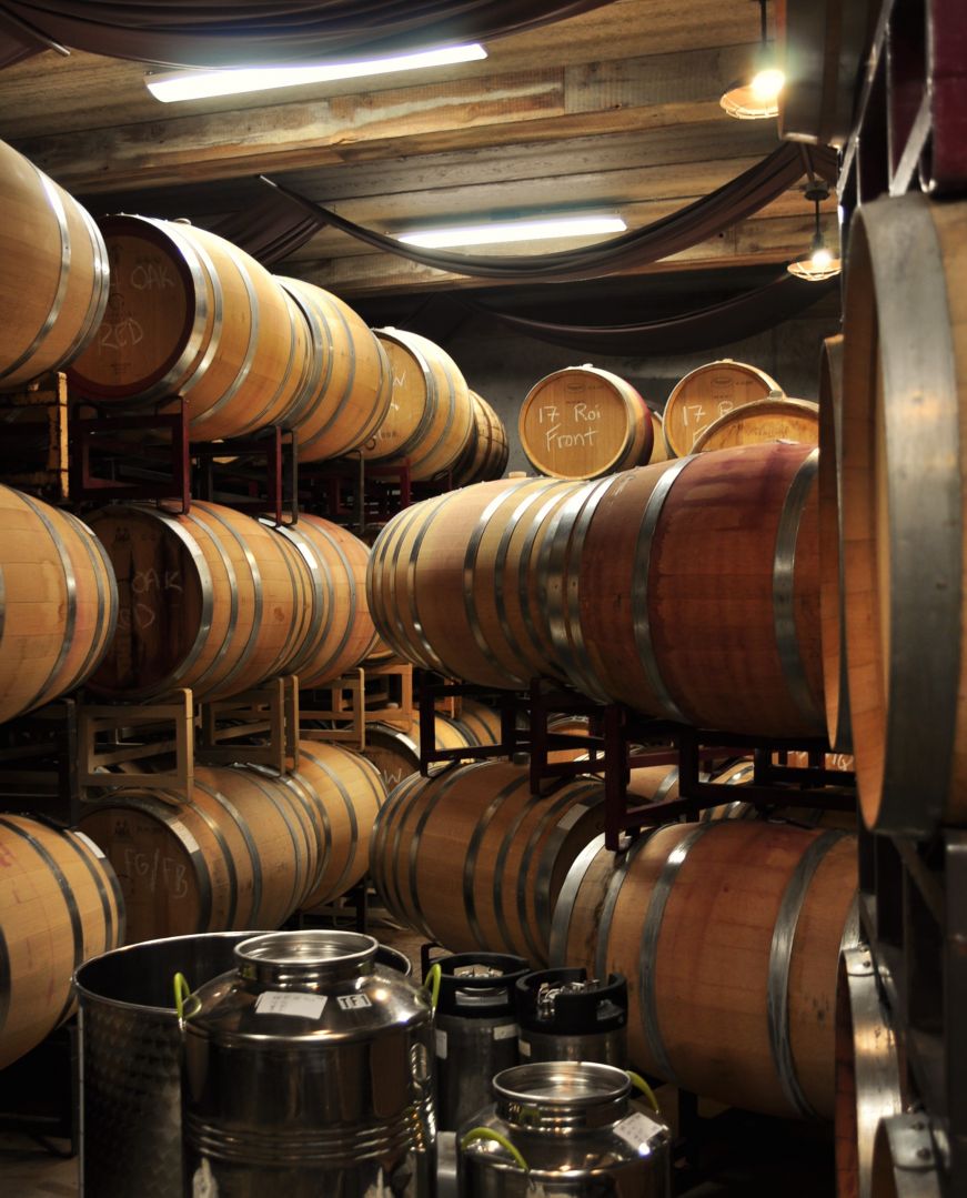 Wine cellar at Chankaska Creek Ranch & Winery