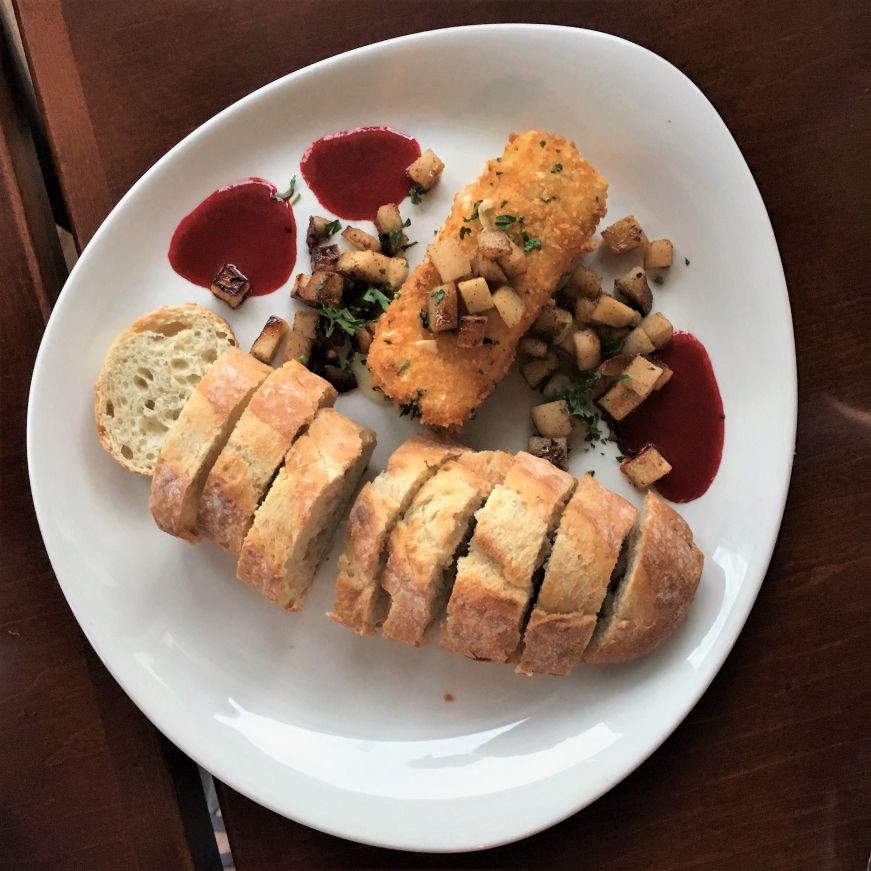 Deep-fried almond crusted Brie, Mon Ami Louis, Winnipeg