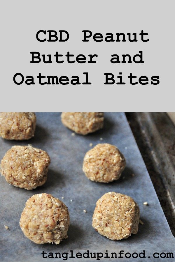 CBD Peanut Butter and Oatmeal Bites Pinterest image