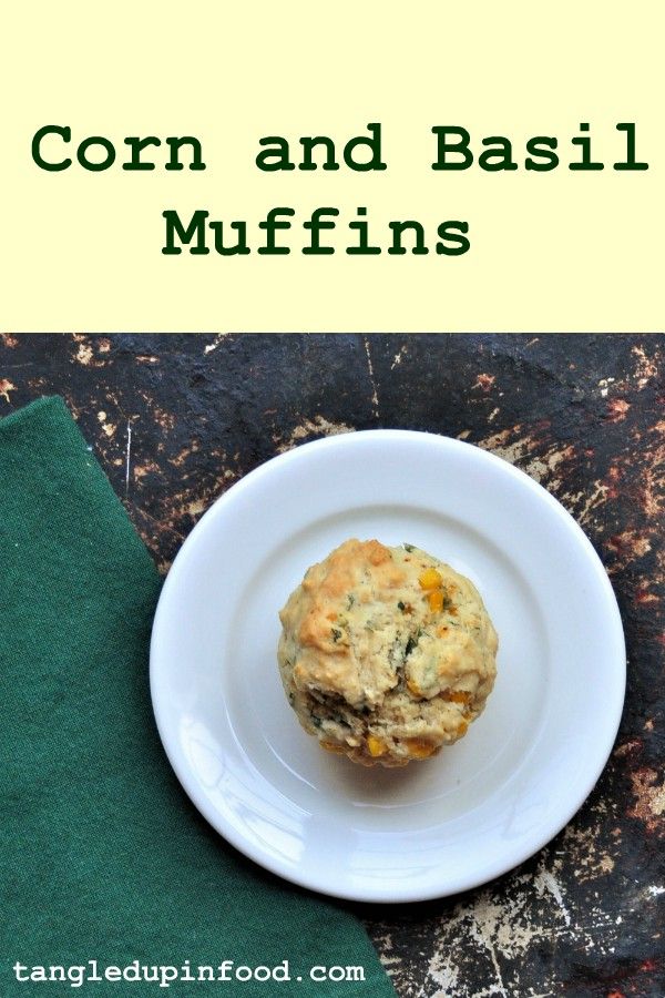 Corn and Basil Muffins Pinterest Image