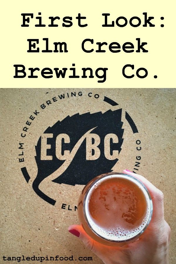 Picture of hand holding beer with text reading: "First Look: Elm Creek Brewing Co."
