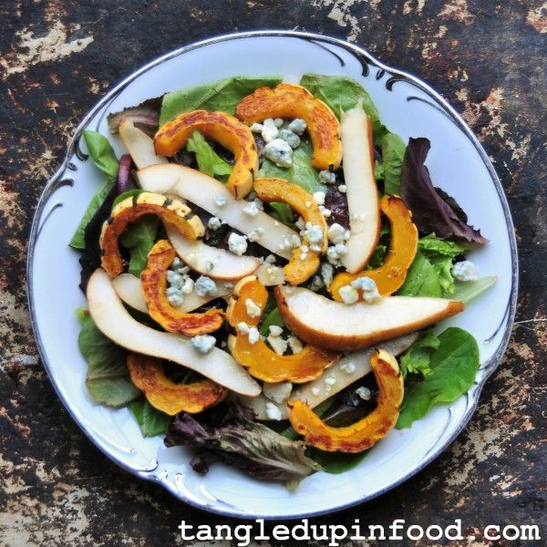 Roasted Squash and Pear Salad with Maple Vinaigrette Pinterest Image