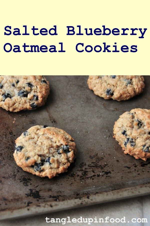 Salted Blueberry Oatmeal Cookies Pinterest Image