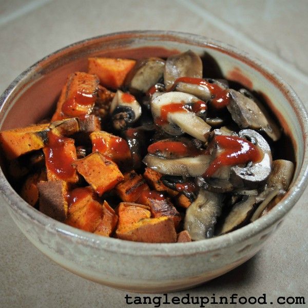 Sweet Potato Mushroom Barley Bowls Pinterest Image