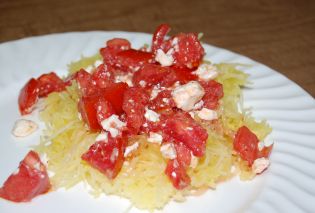 Spaghetti Squash with Tomatoes and Feta