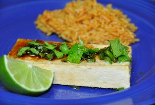 Broiled Tofu Steaks with Jalapeno Vinaigrette 