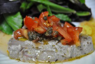 Tuna with Tomato-Caper Salsa 