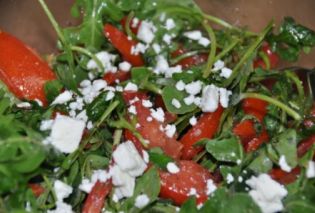 Marinated Tomato Salad with Arugula and Feta