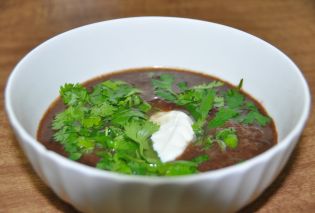 Black Bean Soup with Cilantro and Lime 