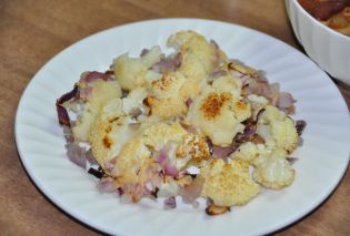 Cheese Crusted Roasted Cauliflower