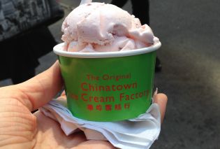 Red bean ice cream from Chinatown Ice Cream Factory