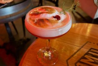 Cocktail topped with toasted meringue