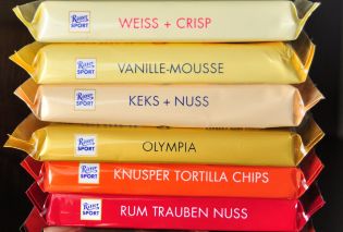 German Ritter Sport Chocolate Bars