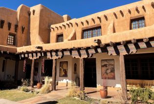 Pueblo Revival-style courtyard