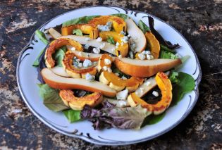 Roasted Squash and Pear Salad with Maple Vinaigrette