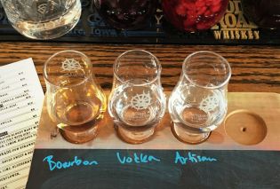 Spirits flight, Mississippi River Distilling Company, Le Claire, Iowa