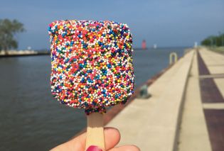 Chocolate covered marshmallow from Myrtle Mae's Sugar Emporium, Kenosha